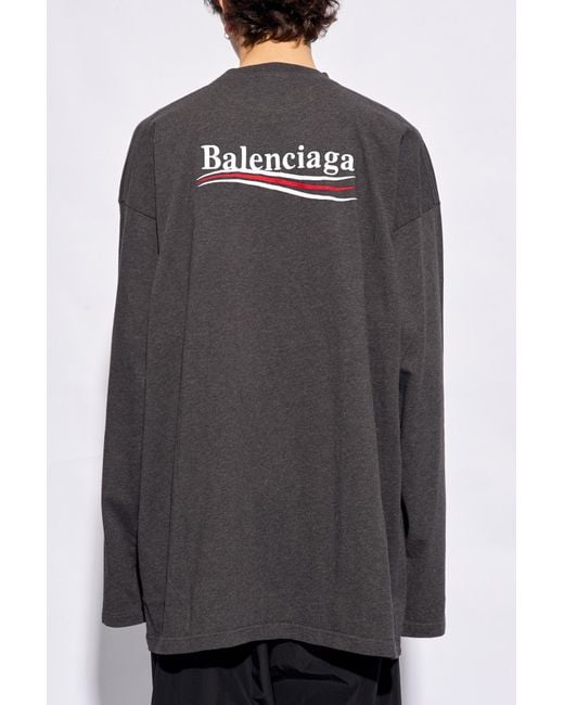 Balenciaga Gray T-shirt With Logo, for men