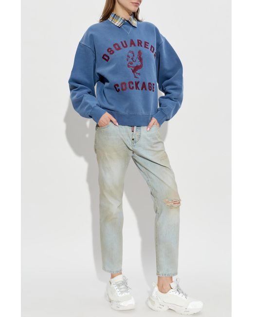 DSquared² Blue Sweatshirt With Logo