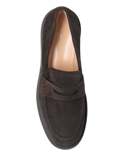 Gianvito Rossi Black Suede 'Harris' Loafers