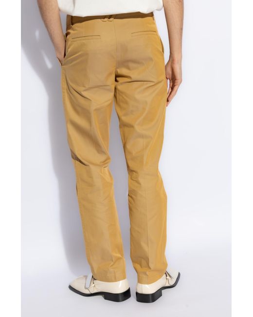 Burberry Natural Pleat-front Trousers, for men