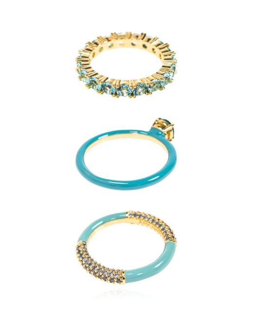 Kate Spade Green Set Of Three Rings