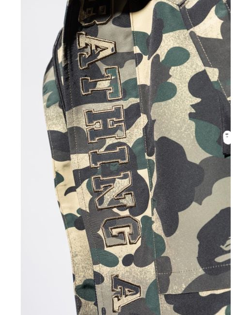 A Bathing Ape Green Jacket With Camouflage Pattern for men