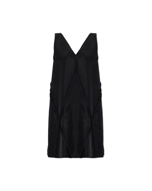 MM6 by Maison Margiela Black Dress With Raw Hem