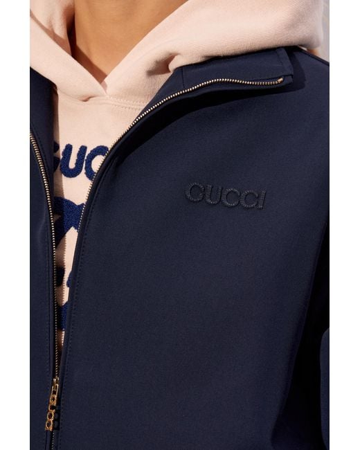 Gucci Blue Jacket With Logo,