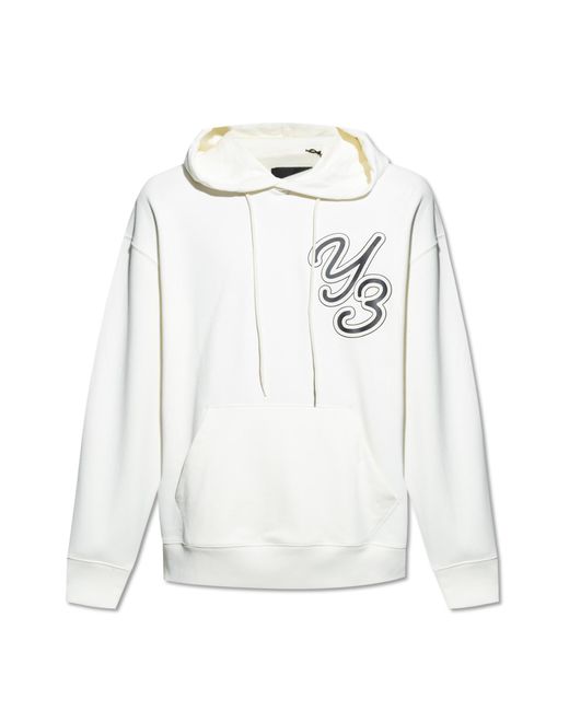 Y-3 White Hoodie With Logo for men