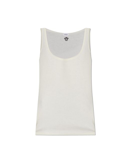 Versace White Wool Sleeveless Top