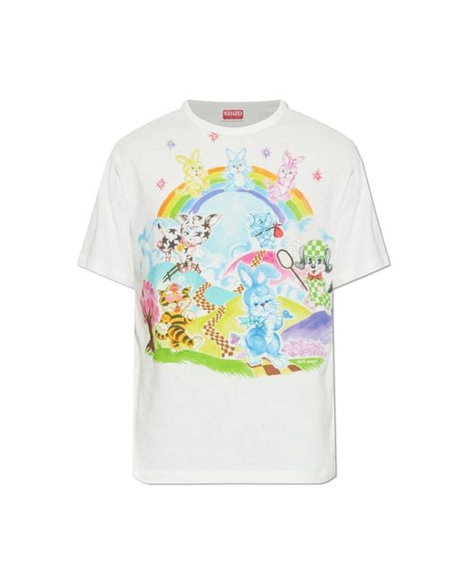 KENZO Gray T-Shirt With Print for men
