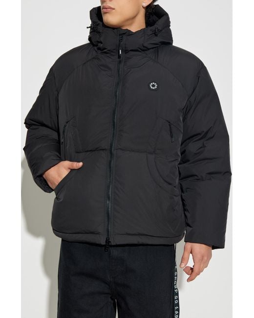 KENZO Blue Puffer Jacket With Logo for men