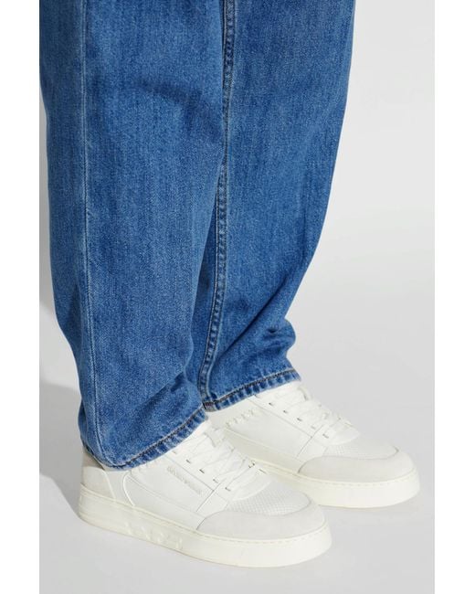 Emporio Armani White Sports Shoes for men