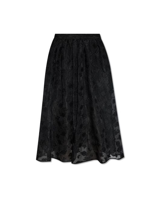 Custommade• Black 'ryana' Floral Skirt,