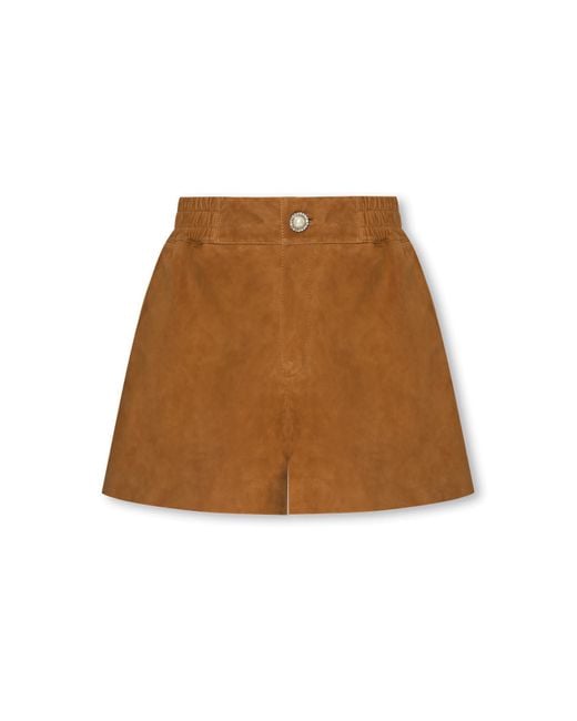 Custommade• Brown 'nida' Suede Shorts,