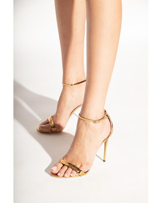 Dolce & Gabbana White 'Keira' Heeled Sandals