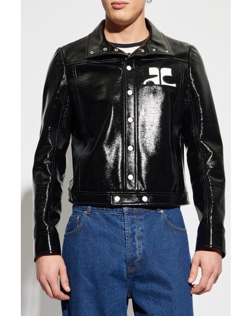 Courreges Blue Jacket With Logo for men