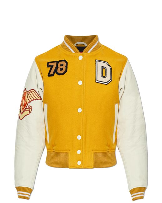 DIESEL Yellow Short 'L-Real' Bomber Jacket