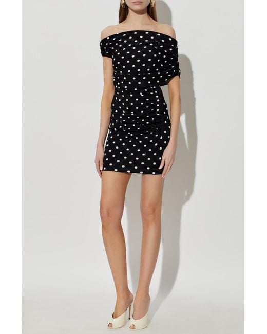 Self-Portrait Black Short Polka Dot Dress