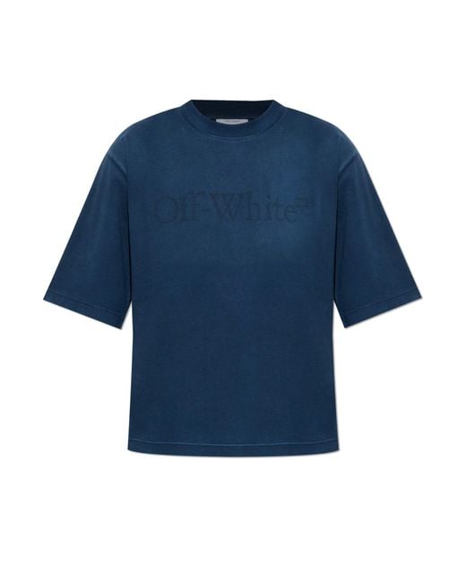 Off-White c/o Virgil Abloh Blue T-Shirt With Logo