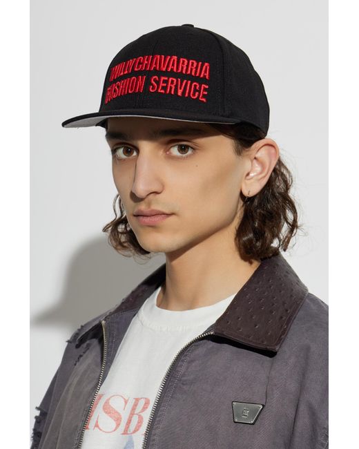 Willy Chavarria Red Baseball Cap for men