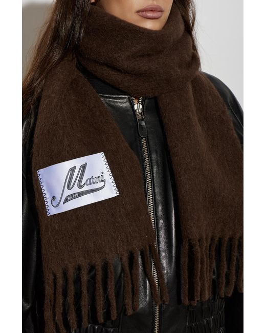 Marni Brown Wool Scarf