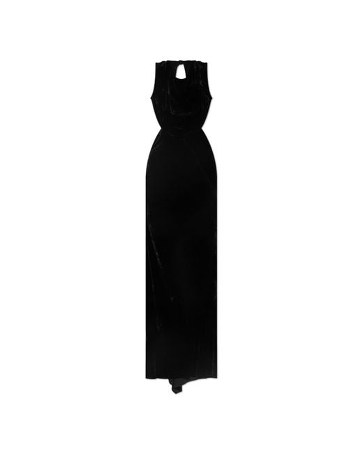 Rick Owens Black Sleeveless Velvet Dress