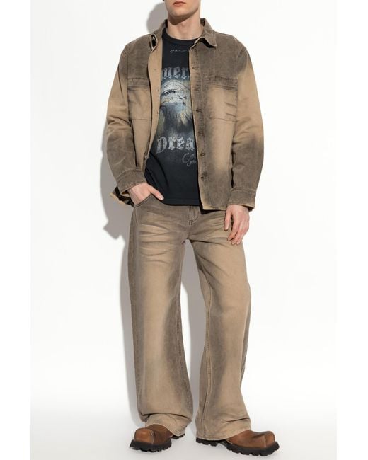 M I S B H V Brown Denim Jacket for men
