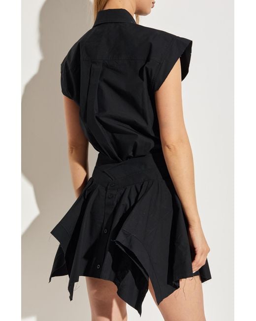 T By Alexander Wang Black Dress With Asymmetrical Hem