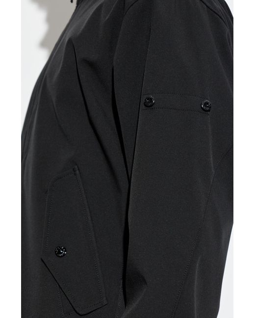 Stone Island Black Jacket With Logo Patch for men