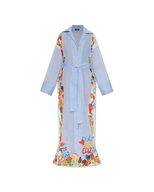 DSquared² Blue Cotton Kimono