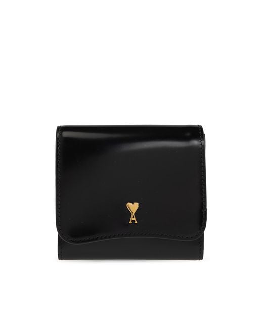 AMI Black Leather Wallet