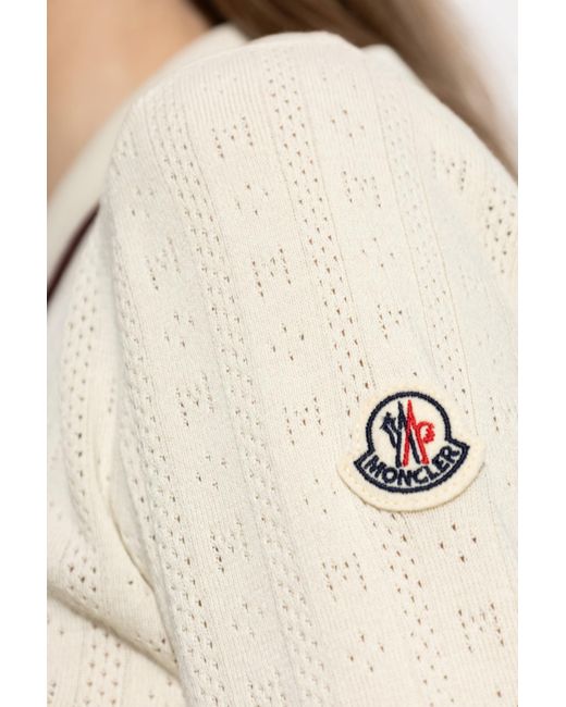 Moncler Blue Polo With Logo Patch