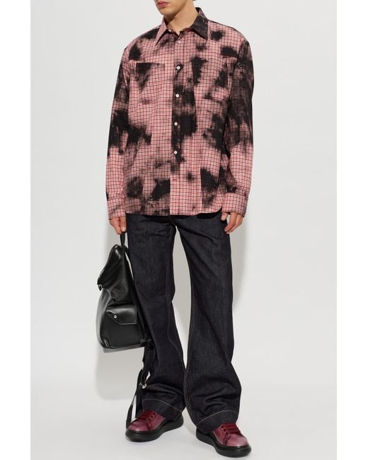 McQueen Red Shirt With A Vintage Effect for men