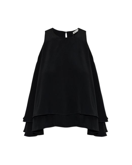 AMI Black Loose-Fit Top
