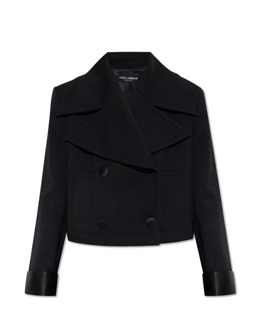 Dolce & Gabbana Black Short Wool Coat