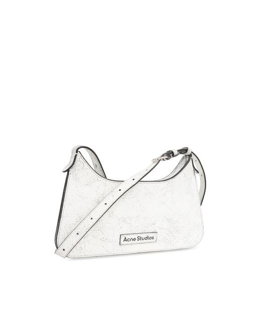 Acne White Shoulder Bag With Logo,