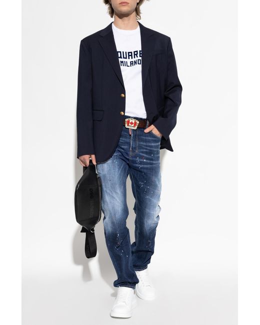 DSquared² Blue Wool Blazer for men