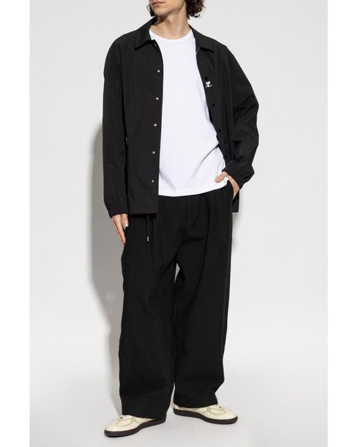 Courreges Black Lightweight Jacket With Printed Logo for men