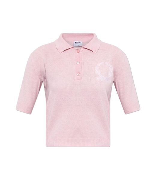 Moschino Pink Knitted Polo