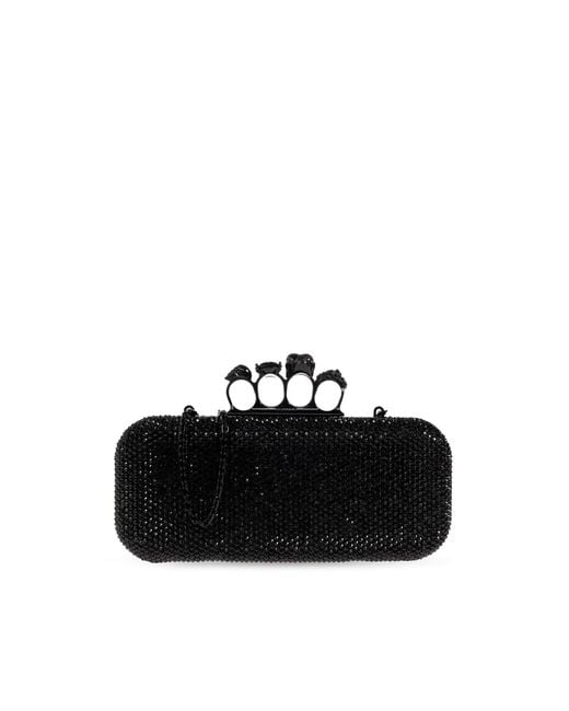 McQueen Black Clutch Bag "Knuckle Long"