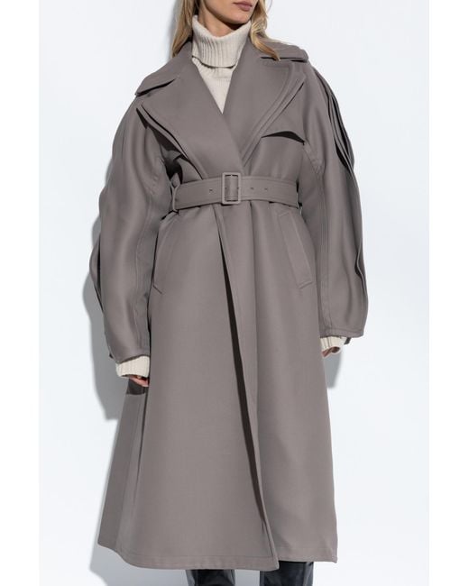 Alaïa Gray Coat With Wool Finish