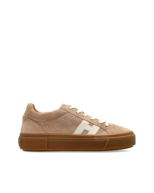 Hogan Brown Leather Sports Shoes