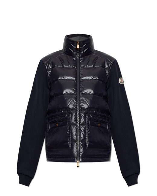 Moncler Blue Sweatshirt With Quilted Front