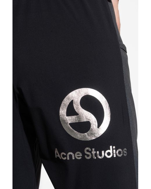 Acne Black Pants With Logo for men