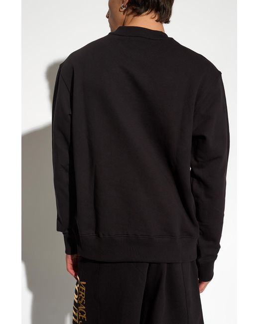 Versace Black Sweatshirt With Logo, for men