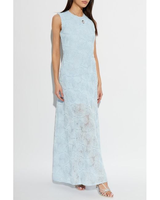 ROTATE BIRGER CHRISTENSEN Blue Floral Print Dress