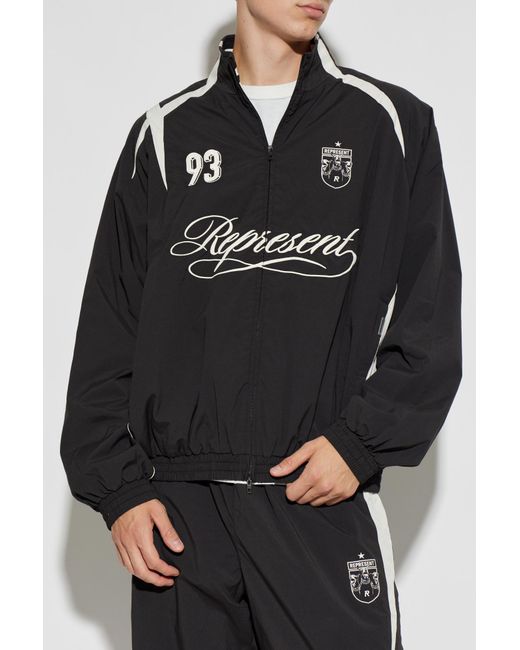 Represent Black Jacket With Logo for men
