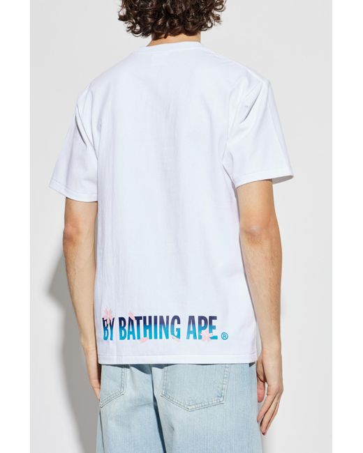 A Bathing Ape White T-Shirt With Print for men