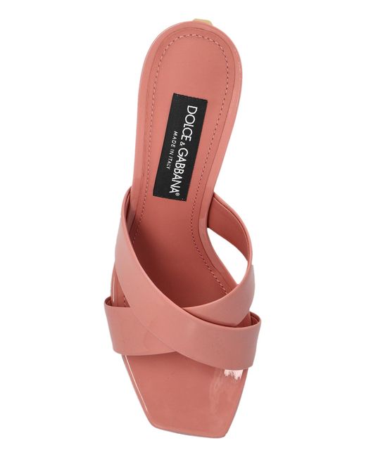 Dolce & Gabbana Pink Heeled Slippers