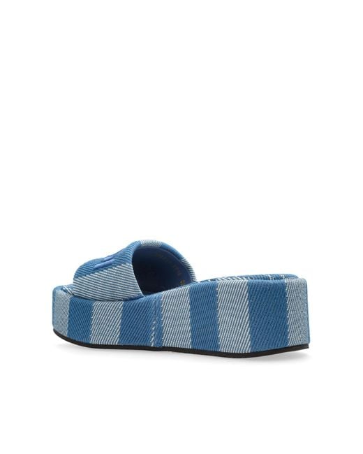 Fendi Blue Platform Sandals