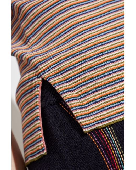 Paul Smith Pink Striped Pattern T-Shirt