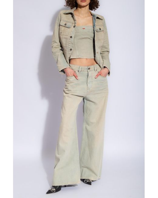 DIESEL White 'De-Bonny' Denim Jacket
