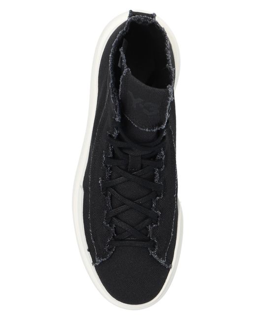 Y-3 Black Nizza Distressed High-top Sneakers for men